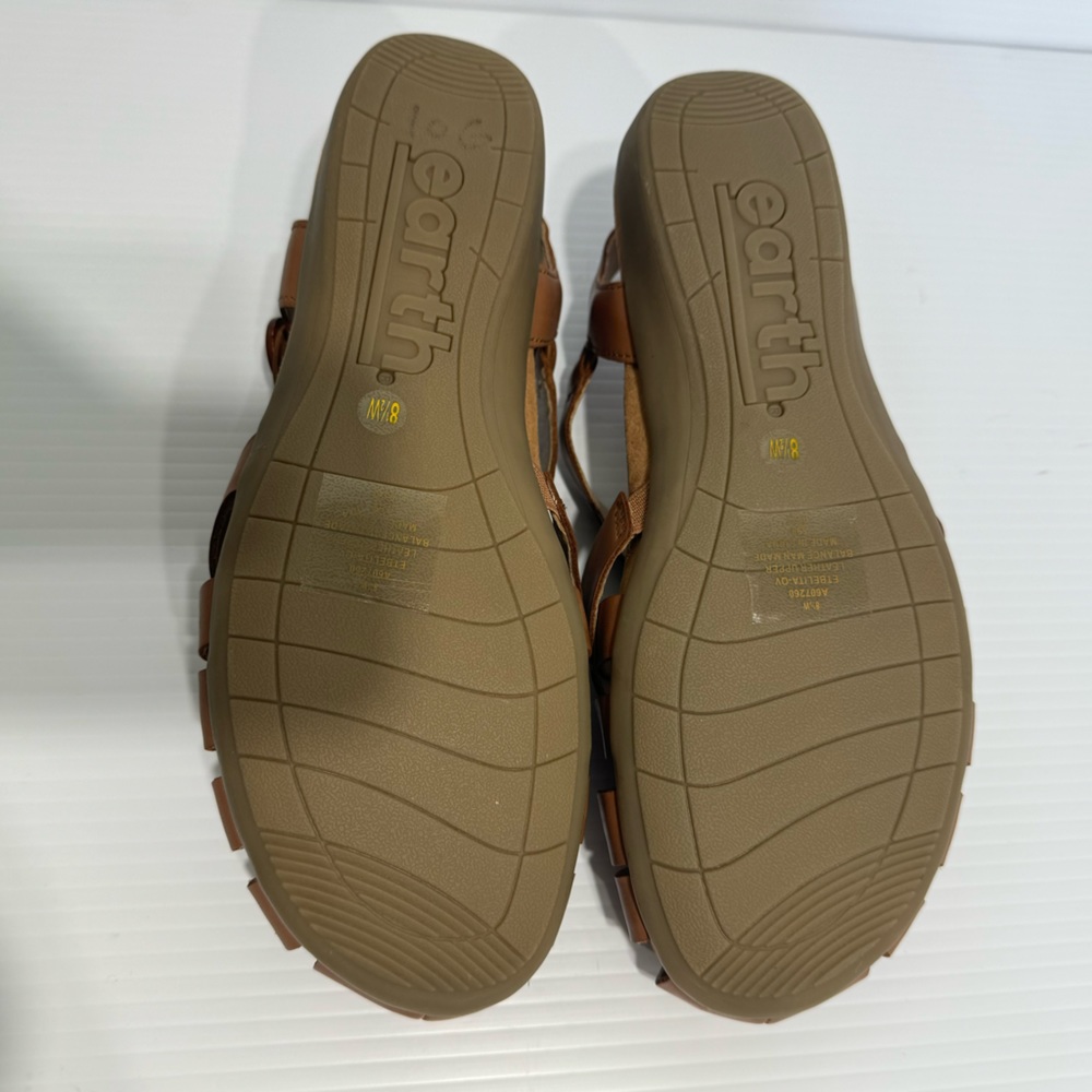 Earth Belita Brown Leather Fisherman Sandals Size 8 1/2 - Picture 10 of 16